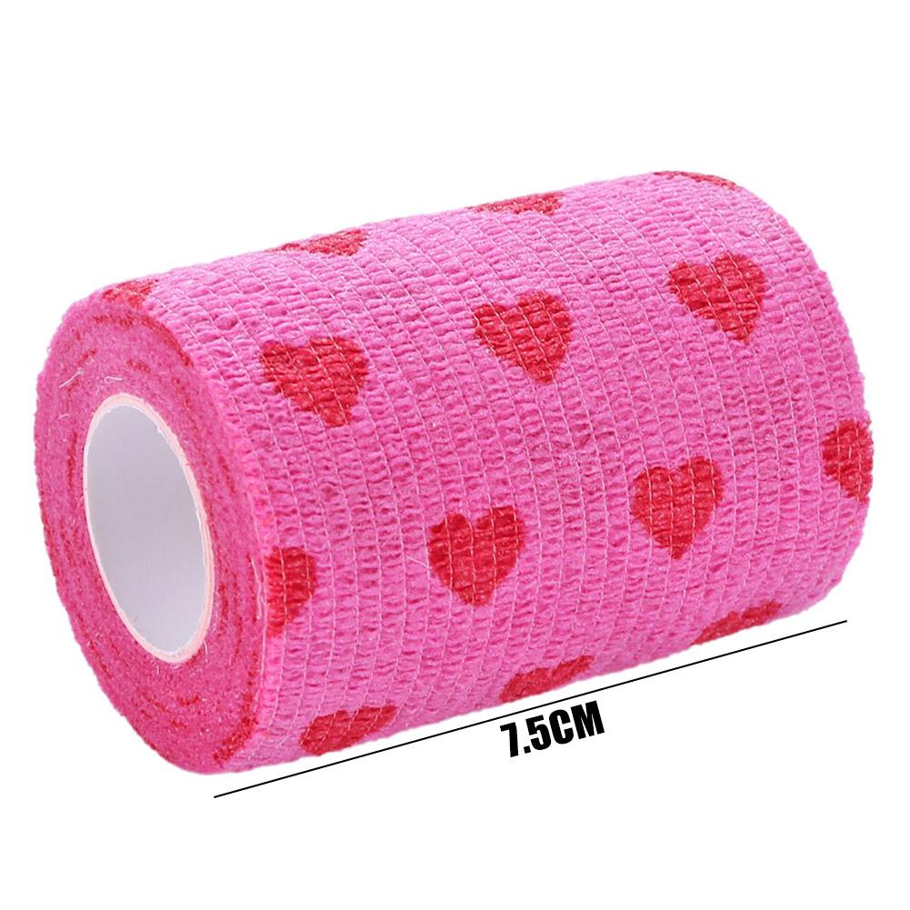 Rose Red Heart Rolls Bandages Elastic Nonwovens Bandage Non-woven Practical Beautiful Eco-friendly Elastoplast for Pets Animal