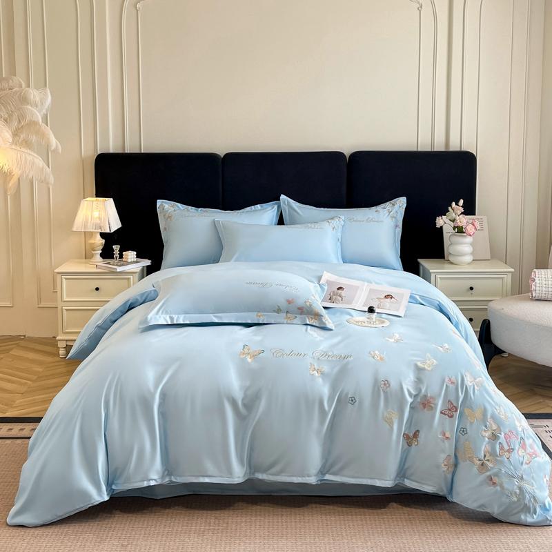 60s Light Luxury 100% Cotton Embroidered Four Piece Set