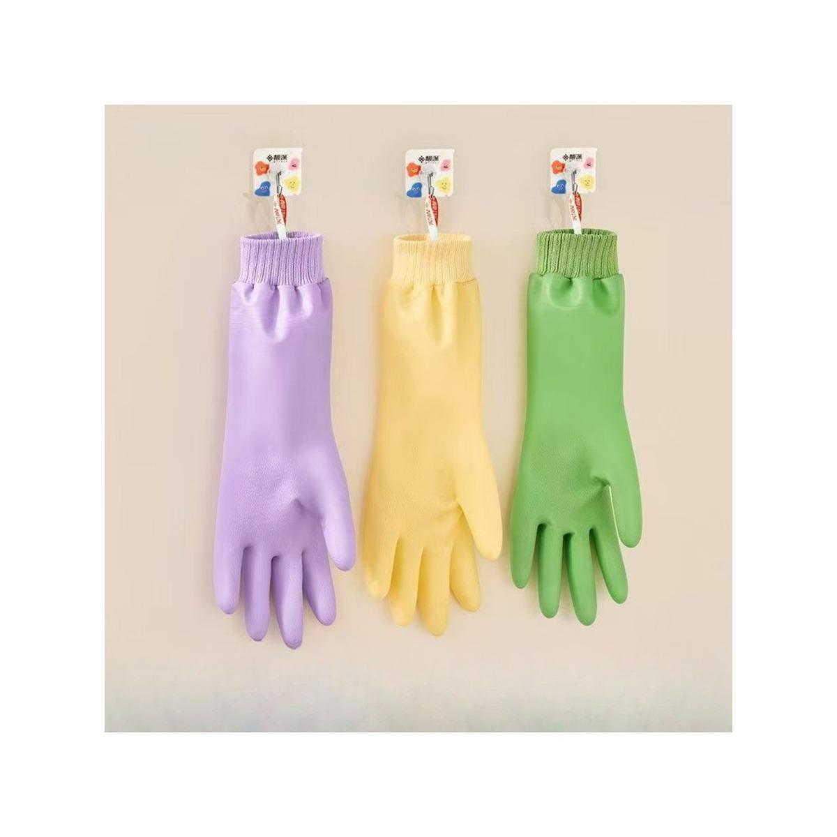 Thick threaded rubber household gloves, suitable for kitchen, laundry, and home cleaning