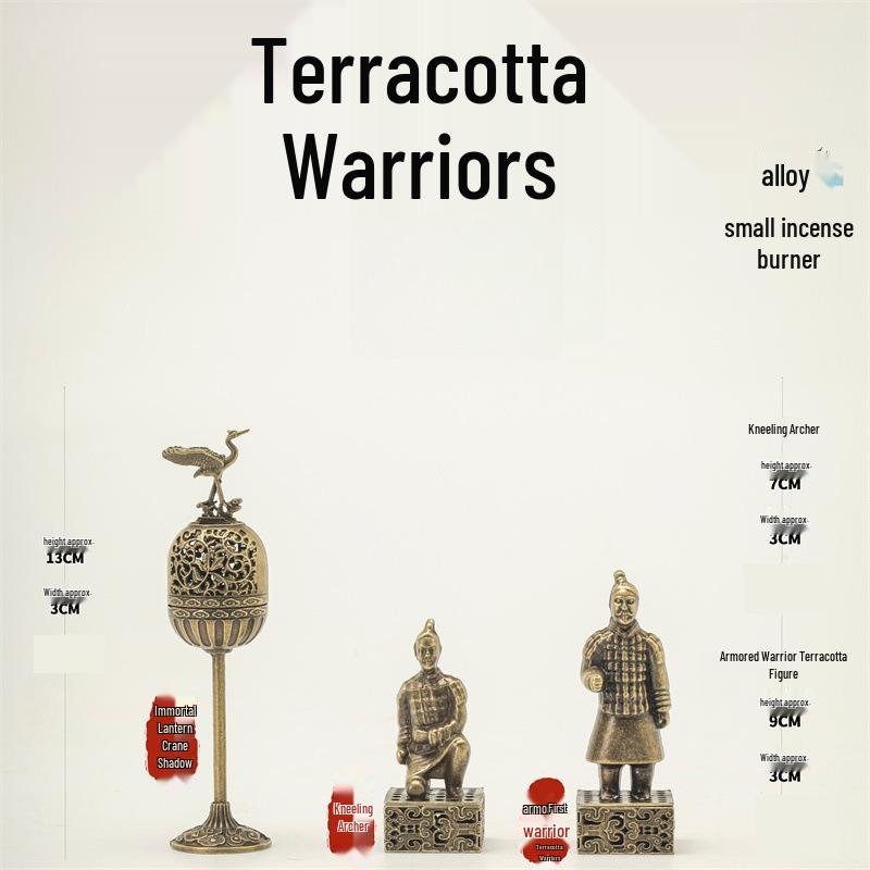Crane Terracotta Army Alloy Antique Reclining Incense Holder