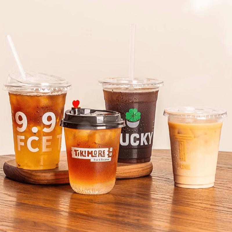 Disposable PET Cold Drink Cups, Lids, and Straws