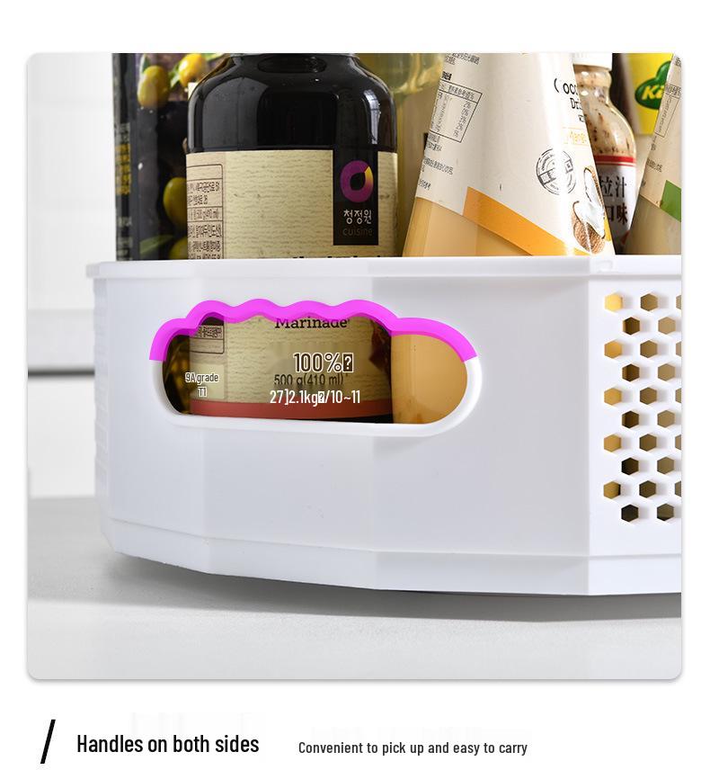 Rotating Spice Rack & Turntable Storage Basket for Kitchen & Bathroom