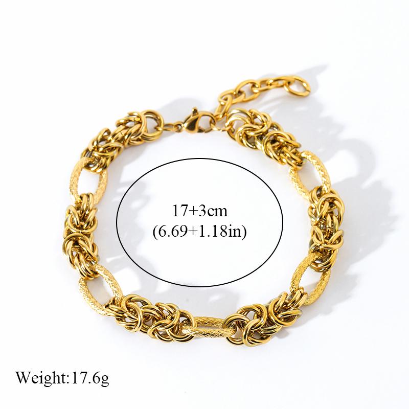 Stainless Steel Twisted Bracelet Bangles For Women Trendy 18K Gold Plated Wrist Chain Waterproof Jewelry Gift Party