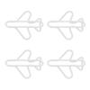 100Pcs Cute Paper Clips Plane Shaped Style Covered Wire Light Durable Fancy Paperclips for Working Study Sorting White
