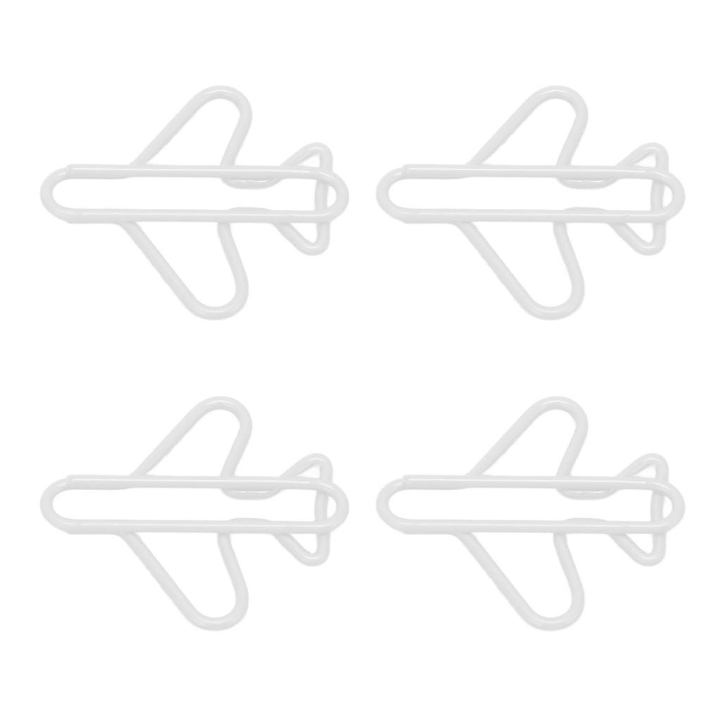 100Pcs Cute Paper Clips Plane Shaped Style Covered Wire Light Durable Fancy Paperclips for Working Study Sorting White
