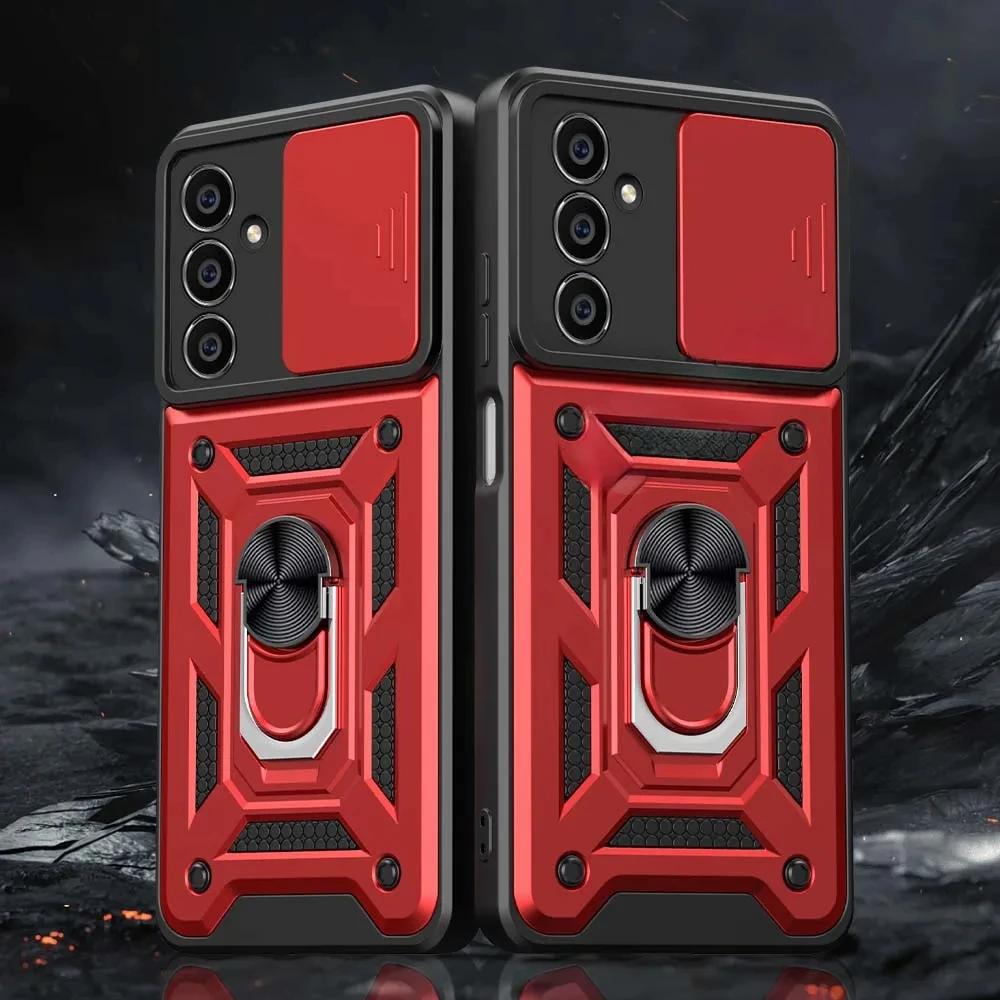 Case For Samsung Galaxy A17 A07 A56 A36 A26 A16 A06 A55 A35 A25 A15 A05S M56 M06 Armor Ring Holder Lens Protect Shockproof Cover
