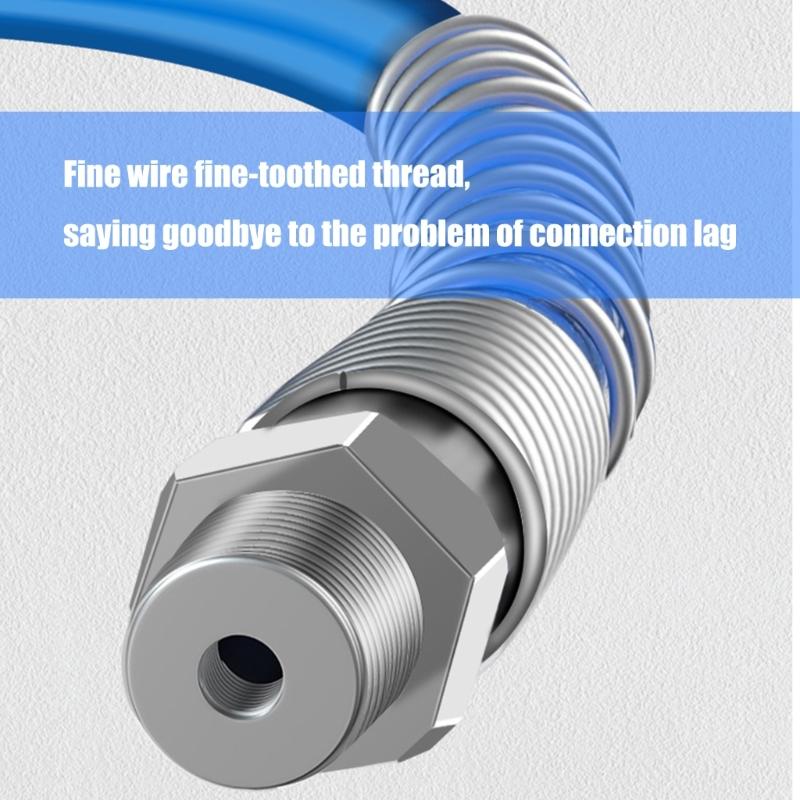 2PCS Flexible Grease Guns Hose 10000PSI Oil Resistant Design Quick Connects Coupler For Industrial Applications Tool