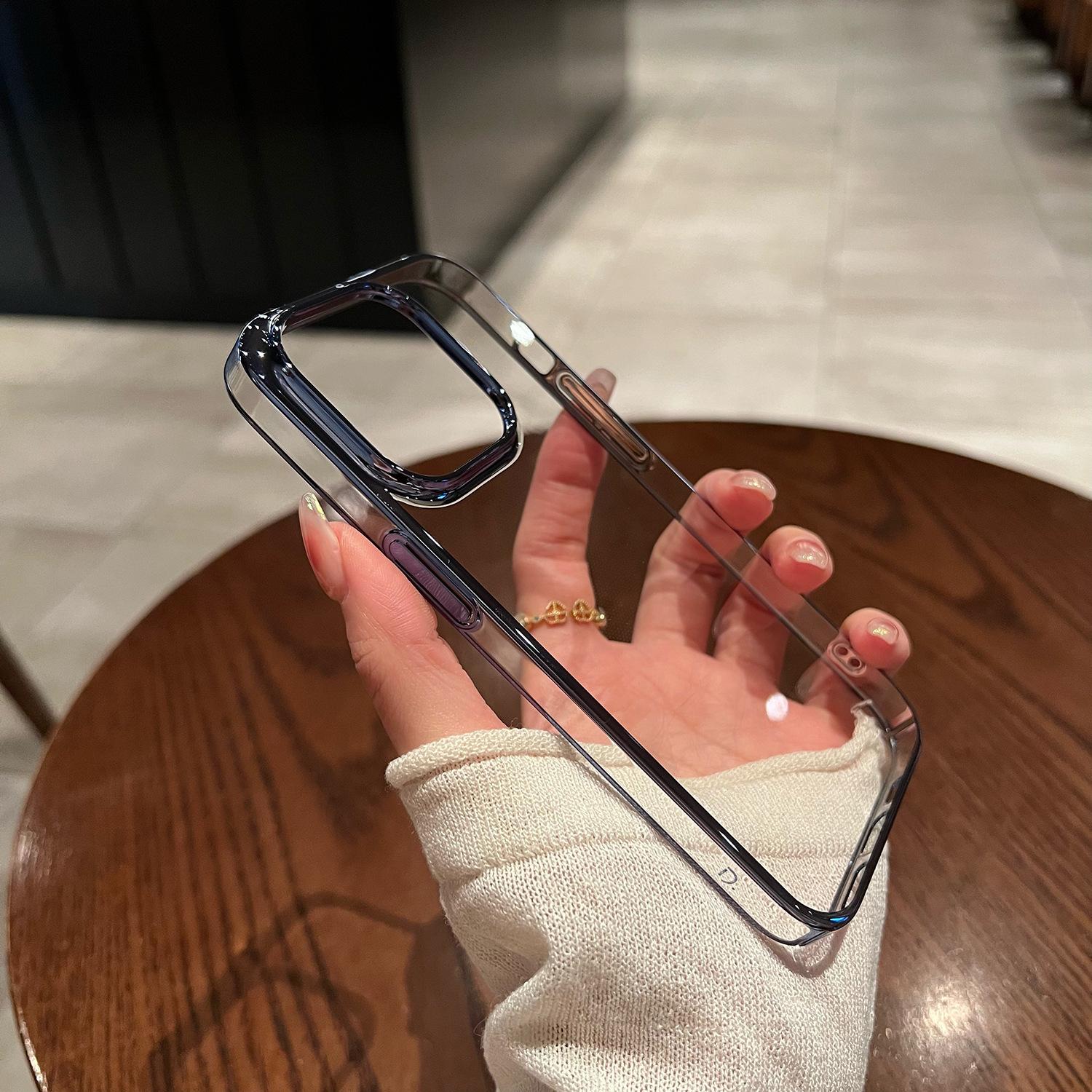 

ПК Ультратонкий, Не желтеющий Жесткий Чехол Подходит для Чехла для мобильного телефона Apple 15 ProMax Защитный чехол с гальваническим покрытием для iPhone 14 iPhone12