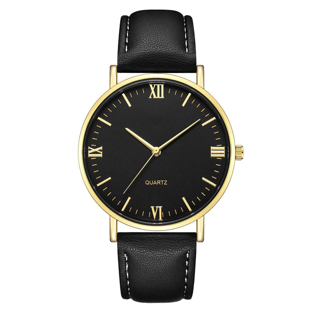 Men'S Roman Scale Ultra-Thin Quartz Belt Watch, Versatile Simple Casual Men'S Watch Student Watch