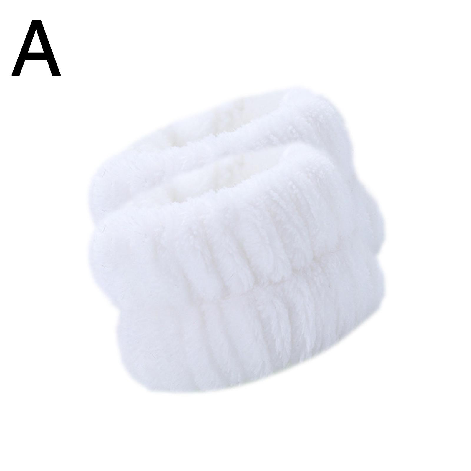 

2PCS Багаторазові Spa Wrist Band Washband М’які браслети для рушників з мікрофібри для миття обличчя Жінки Дівчата Йога Біг Спортивний браслет для зап’ястя білий