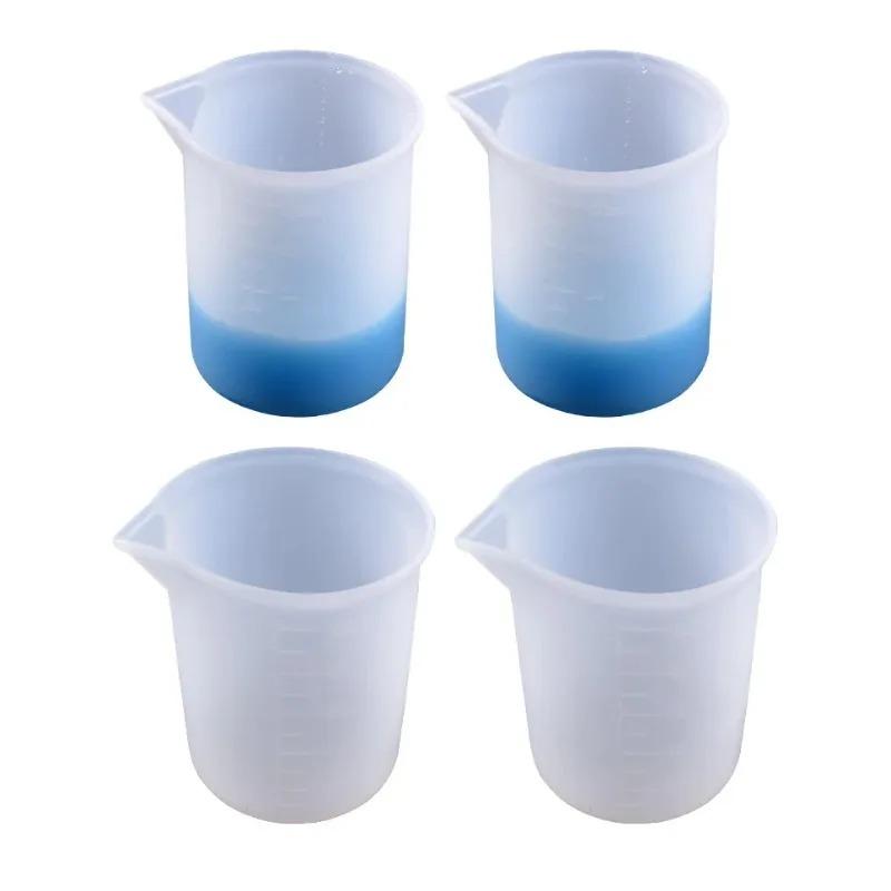 6Pcs 100ml Silicone Measuring Cups DIY Resin Glue Tools Cup for Making Handmade Craft Nonstick Silicone Mixing Cup