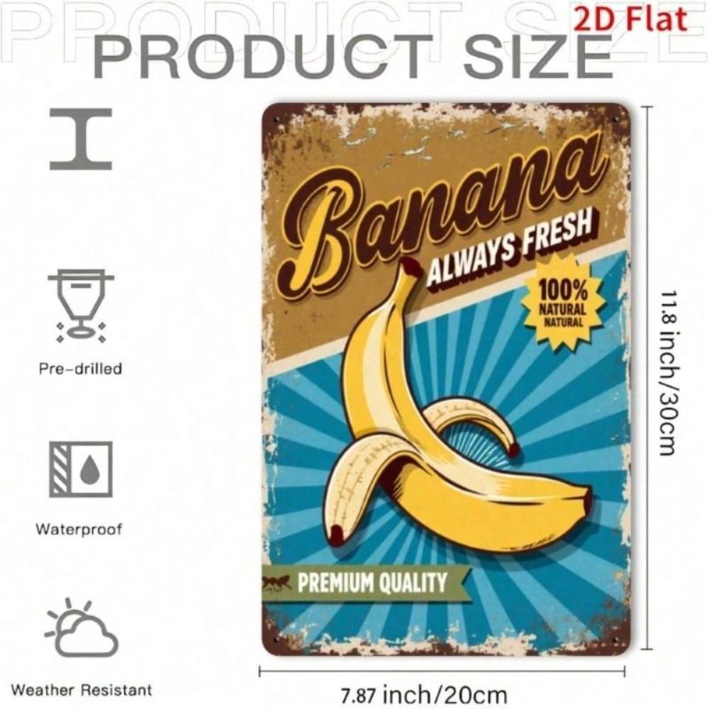 Retro Banana Metal Sign Vintage Bar Wall Decor Outdoor Tin Plaque