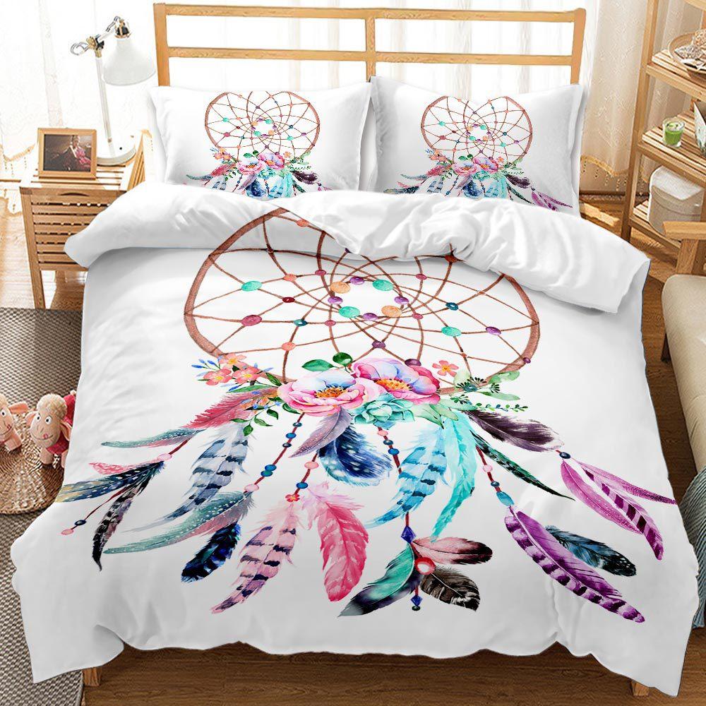 Bohemian E-Commerce Digital Printing Quilt Cover Three-Piece Dream Catcher Series 3D