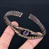 Amethyst Edelstein Schmuckt, Reiner Kupferdraht gewickelter Armreif, Edelstein Draht Armreif Schmuck,