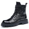 Mode für Männer Casual Naturleder Stiefel schwarz trendige Plateauschuhe Party Bankett Kleider Designer High Boot coole Motorrad Bota
