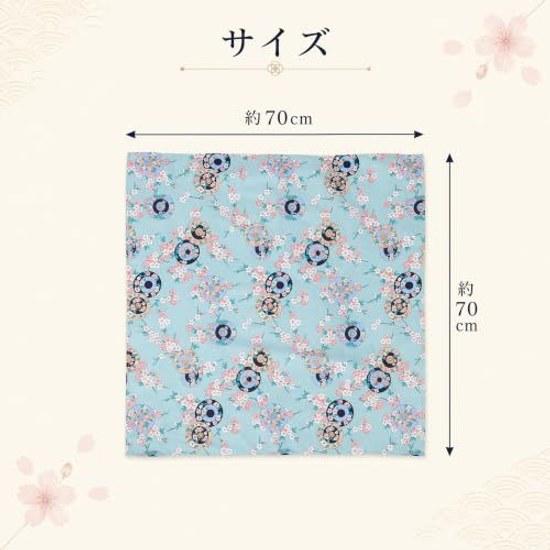 VORCOOL Furoshiki Lunch Wrap Cloth Wrapping Japanese Pattern Traditional Style Cherry Blossom Blue Green Cotton Soft Texture Durable Washable Eco Bag