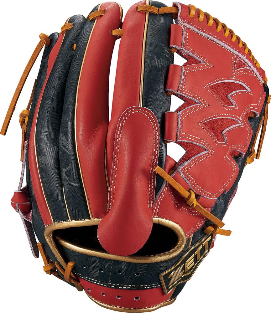 

ZETT Neo Status VL Soft Baseball Glove BRGB31221 (Pitcher s Glove), Red/Black, Right-Handed Throw,