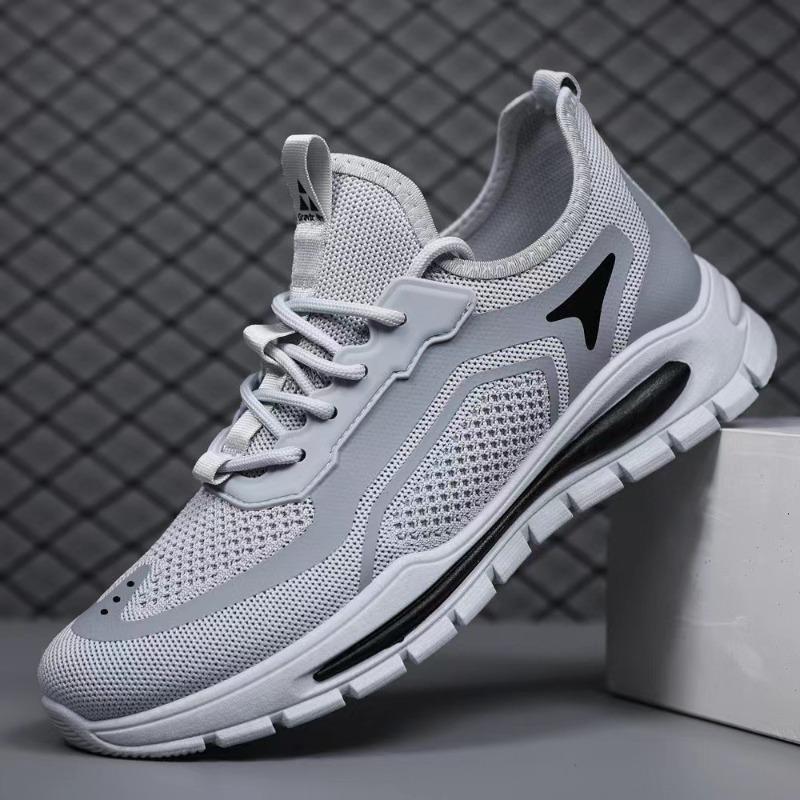 Large size fly-woven men's shoes breathable soft sole low-top single shoes fashionable running sports shoes men