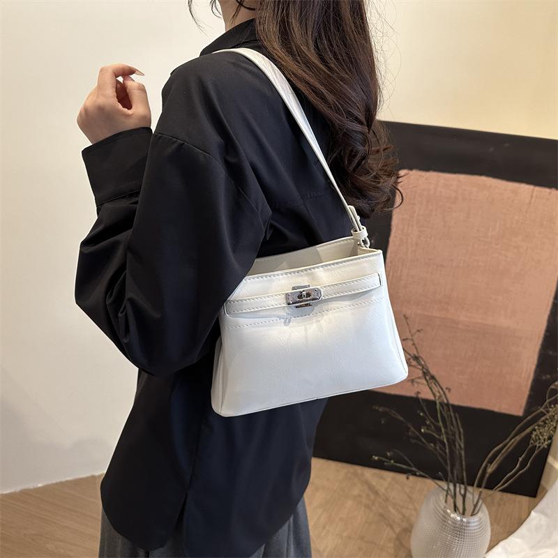 2025 New Women's Bag Retro Simple Fashion Tote Bag Handbag Internet Celebrity Korean Shoulder Bag Messenger Bag