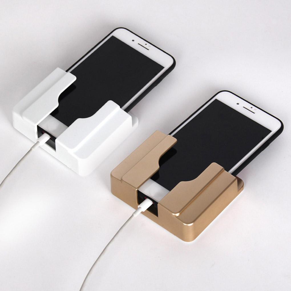 Phone Wall Holder Mobile Phone Wall Mounted Charging Stand Shelf Bedside