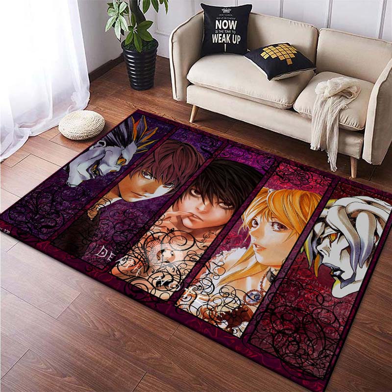 Japanese Anime Death Note Kira Floor Mats Square Carpets for Bedroom Living Room Home Decoration  Rugs Soft Velvet Mat  Area