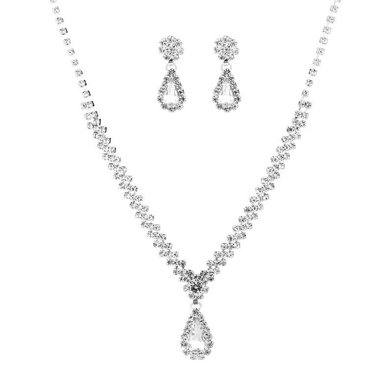 New Style Jewelry - Metal Necklace and Earrings - Wedding Bride Set Combination
