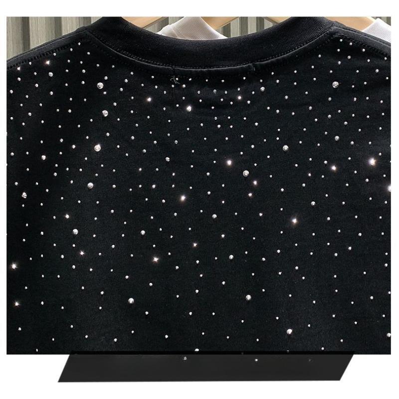 Women's Loose Large Size Half-sleeved Short-sleeved Summer Short-sleeved T-shirt Shiny Round Neck Short-sleeved Top