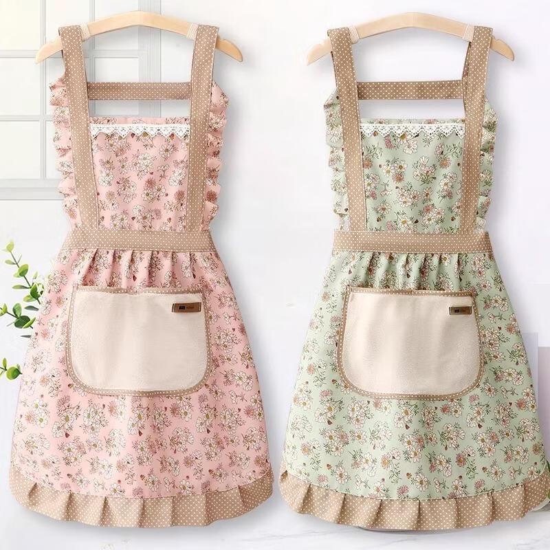 JINGRUIXIANG Princess Kitchen Apron with Hand Wipes