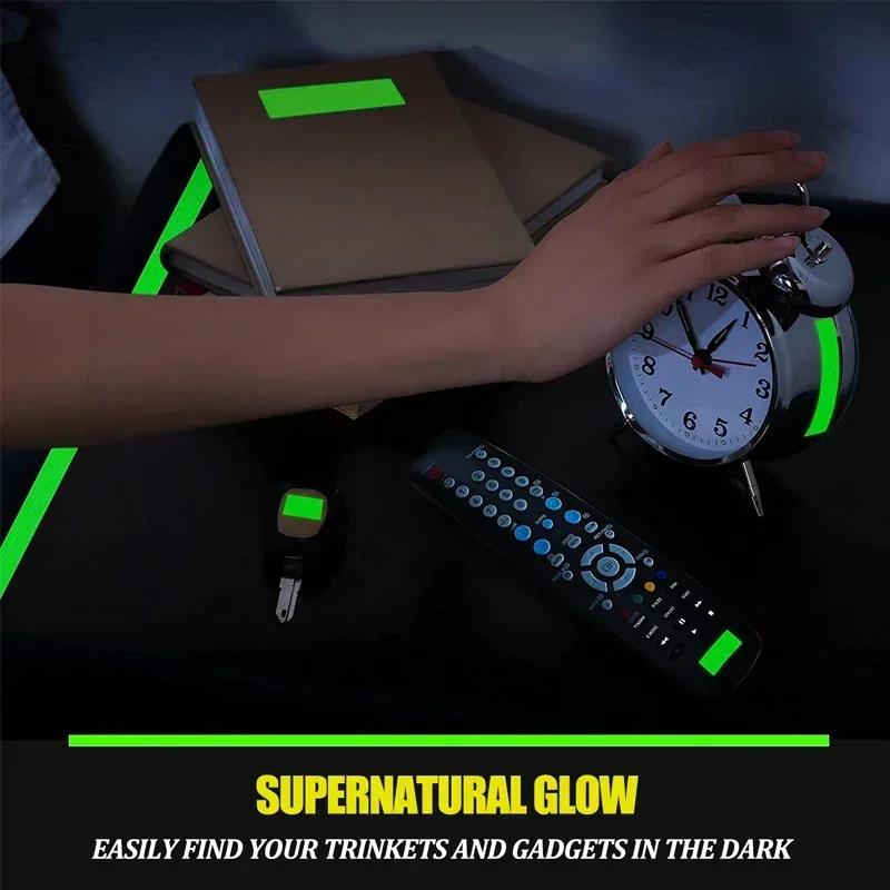 5M Fluorescent Glow in Dark Tape, Night Vision Adhesive Stickers for Home Warning Party, Double Sided Luminous Tape for Useful