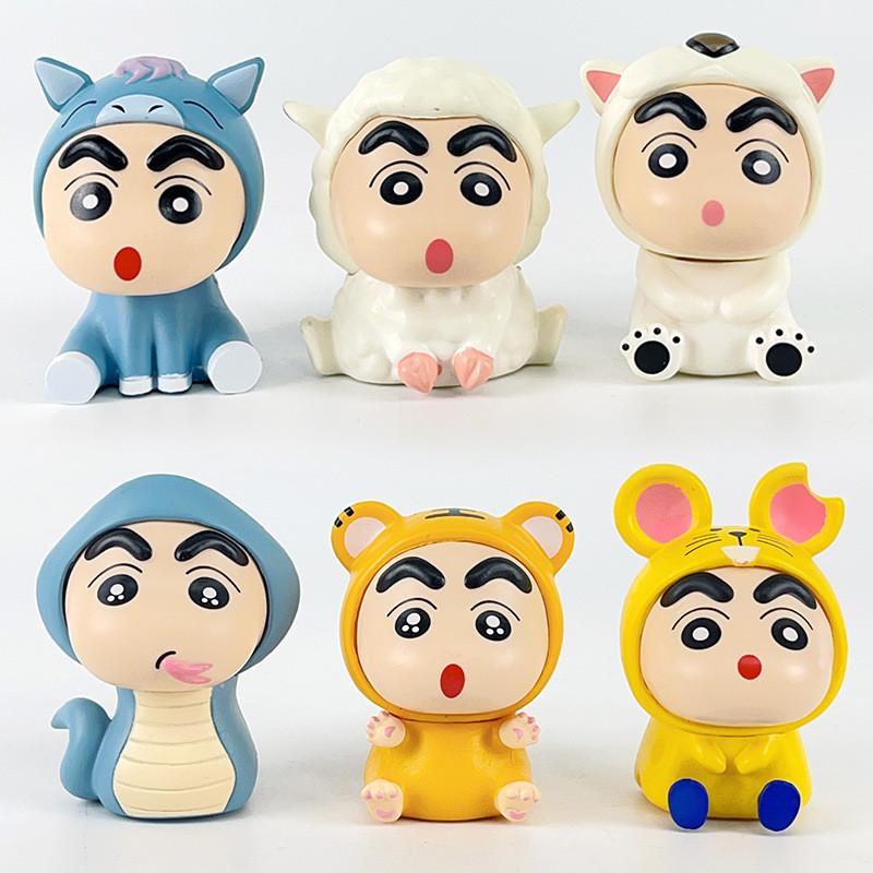 Adorable Pvc Anime Cartoon Crayon Shin-chan Animal Figurines Set Of 12