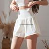 White High-Waisted Quick-Dry Fitness Shorts