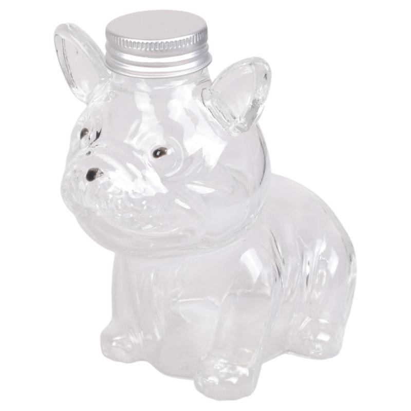 Clear Glass Pet Treat Jar Tight Lid Simple Storage For Parties Incidents