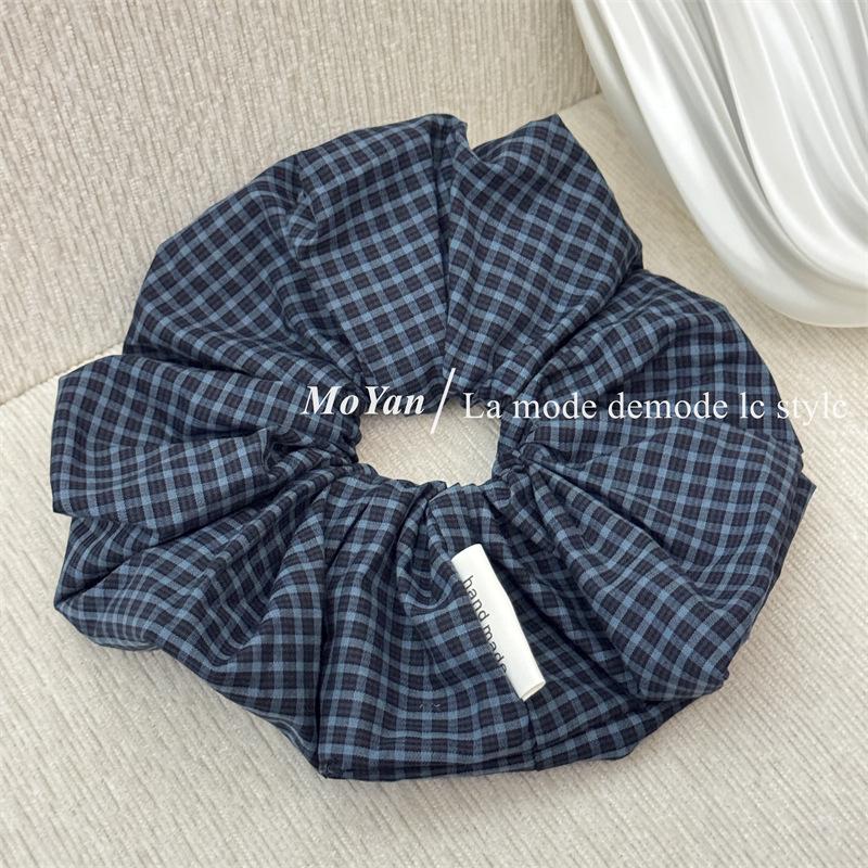 

Korean Style Plaid Fabric Scrunchie: Mori Retro Versatile Hair Tie Flower