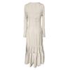 Women's Fashion Western Buttoned Gathered Long Sleeve Sexy Maxi Dress