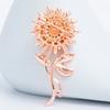 Glittering Rhinestones Floral Pin Comfortable Alloy Clasp Lapel Badge For Accessorizing Fashionable Outfit Enhancer