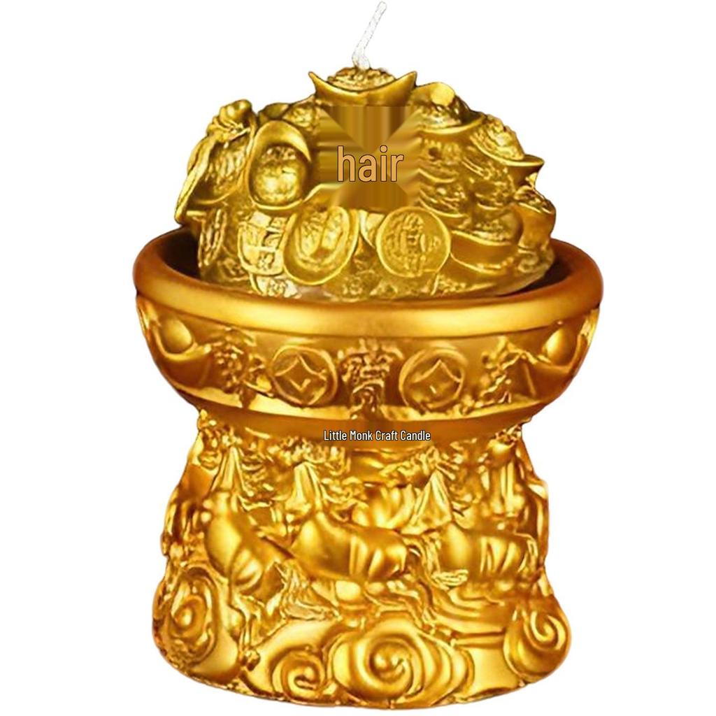 Treasure Bowl Wealth-Attracting Candle for Home and Temple