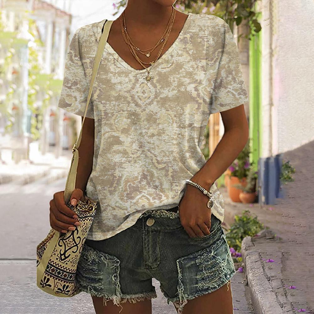 

Женские футболки с короткими рукавами и v-образным вырезом, повседневная футболка с милым принтом пчелы и пуловером, футболка большого размера, женская модная одежда, летняя одежда L