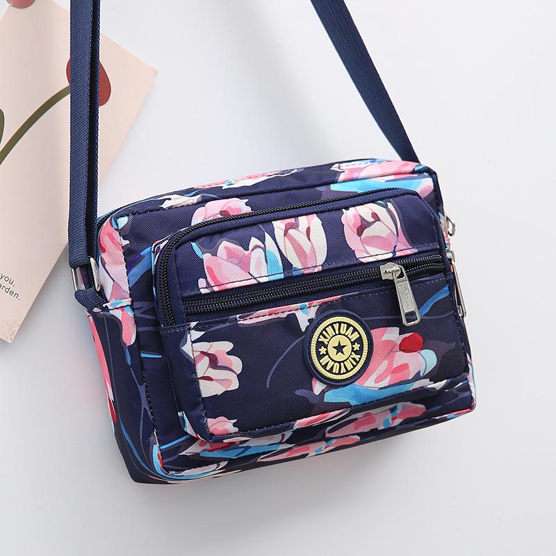 Floral Oxford Cloth Crossbody Bag for Women - Versatile Canvas Bag for Moms and Seniors