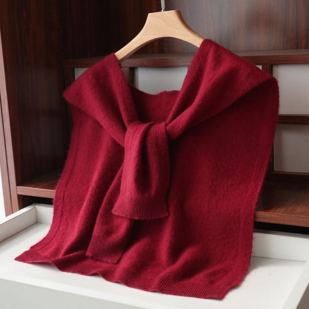 Knotted Knitted Shawl Knitted Design Knit Thin Cape Korean Style Shoulder Scarf Women