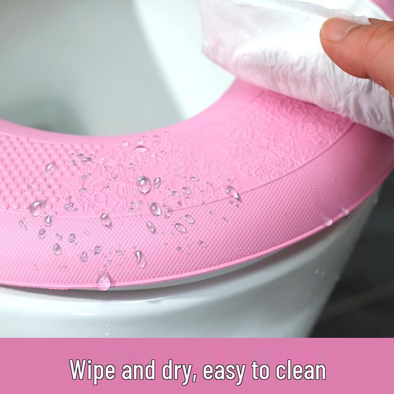 Portable EVA Moisture-Proof Toilet Seat Cover - No Mess, All-Season Adhesive Cushion