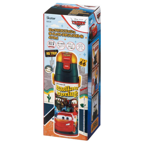 Skater Children's Stainless Steel Water Bottle Direct Drinking 470ml Disney Cars 24 Child-friendly Lightweight Type Cold Storage Waterbottle Sports Bo