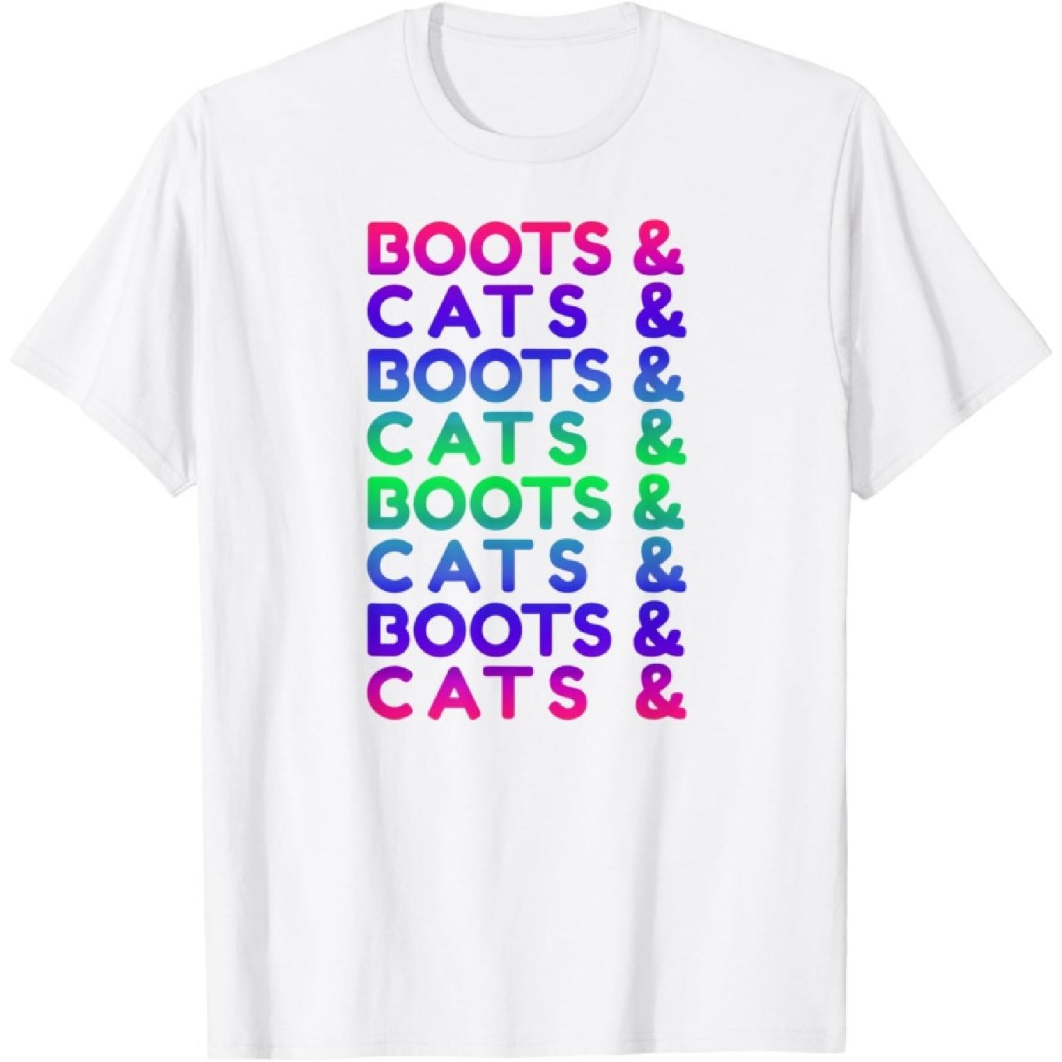 Boots And Cats Design Edm Rave T-Shirt S