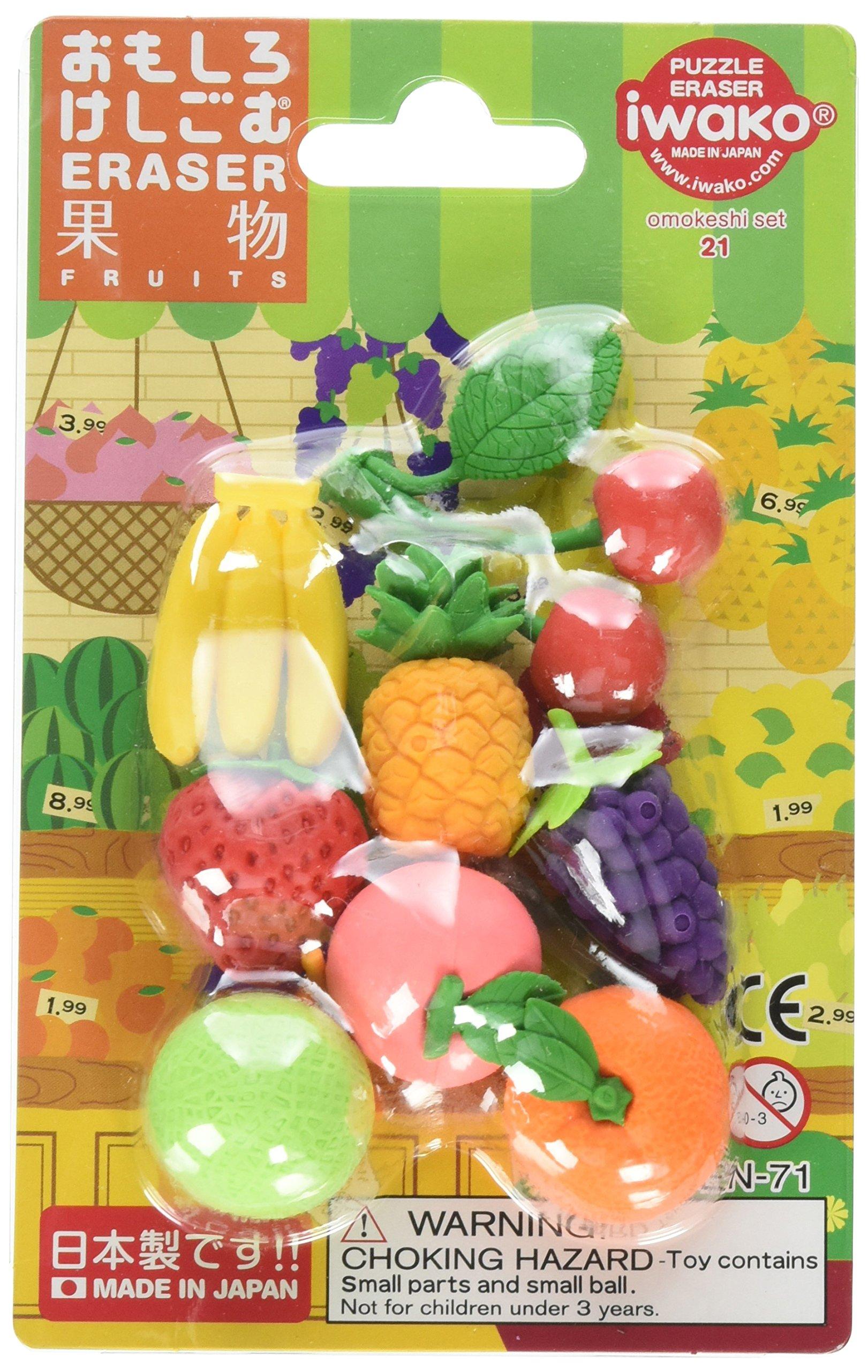 

Blister pack funny eraser fruit