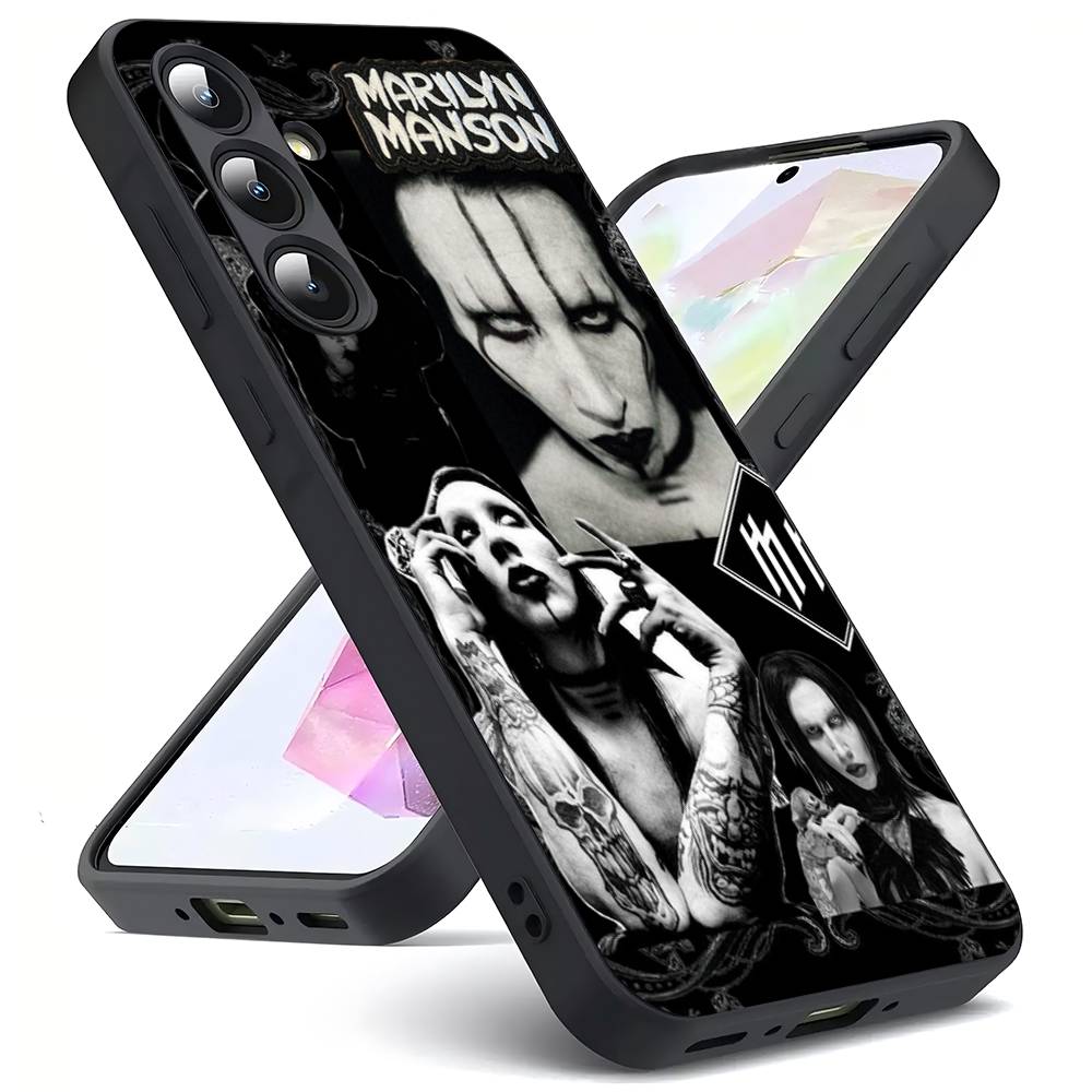 M-Marilyn M-Manson For Samsung Galaxy S23 S24 S25 Ultra S22 Plus S21 Black Soft Case Waterproof Soft Case