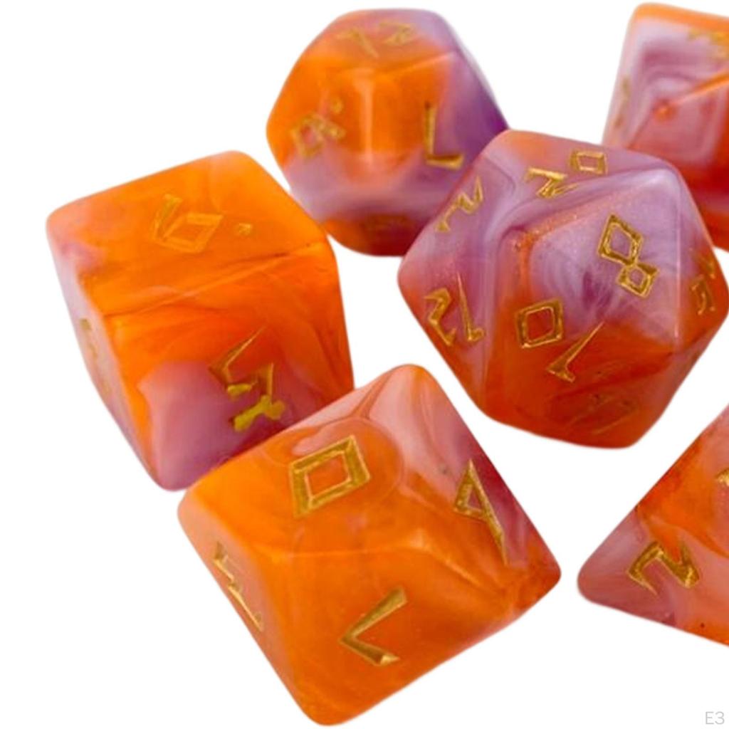 7 Pieces D4 D6 D8 D10 D12 D20 Multi Sided Dices Polyhedral Dice for Kids Toy Collection