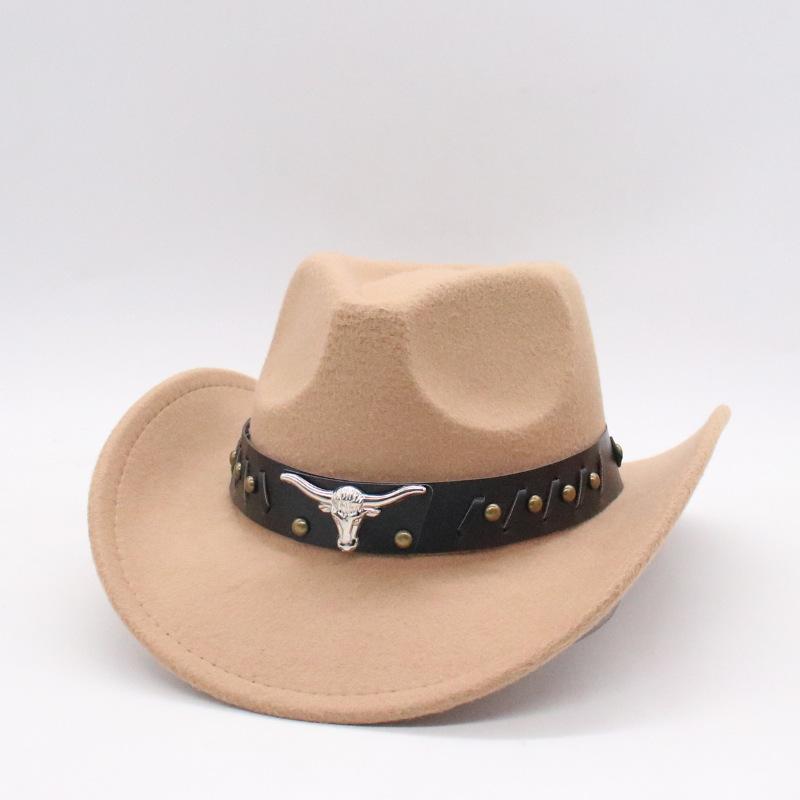 Western Cowboy Hat Woolen Top Hat Big Eave Hat Minority Style Jazz Hat