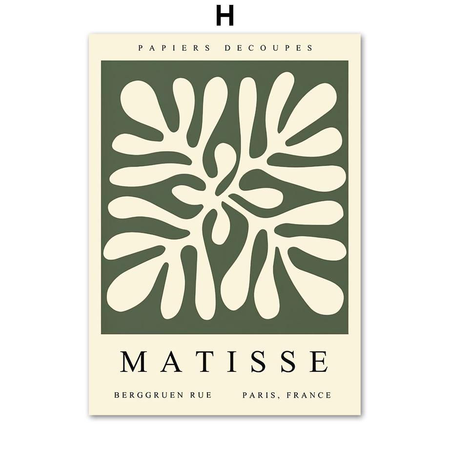 Matisse Abstract Flower Woman Posters Museum Wall Art Print Canvas Painting Sage Green Trendy Wall Pictures Living Room Decor