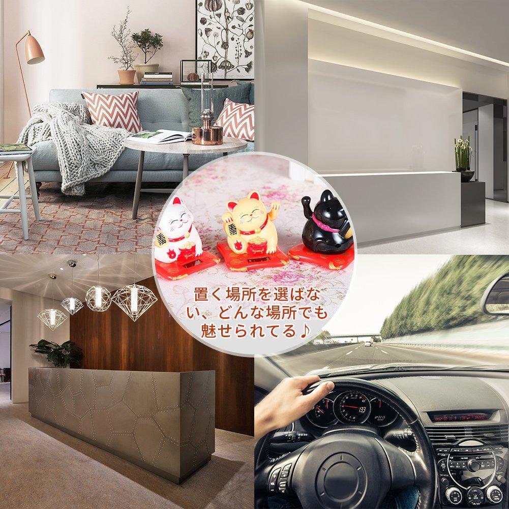 Waving Lucky Cat Solar Battery Movable Solar Battery Energy Saving Automatic Moving Ornament Small Interior Stylish Cute Prayer Prosperous Business