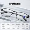 High Quality Metal Frame Reading Glasses Men Business Anti Blue Light Eyewear Classic Square Hyperopic Eyeglasses Diopter +2.25