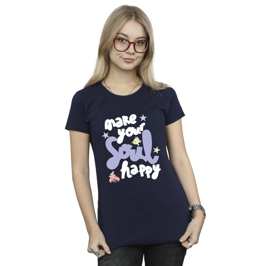 Disney Womens/Ladies The Little Mermaid Happy Cotton T-Shirt